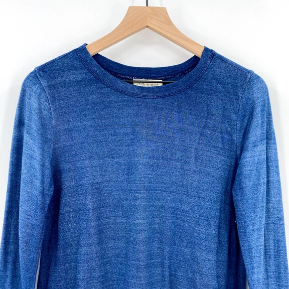 Anthropologie Cloth & Stone Split Back Cotton Washed Long Sleeve Tee Size XS - Picture 3 of 6
